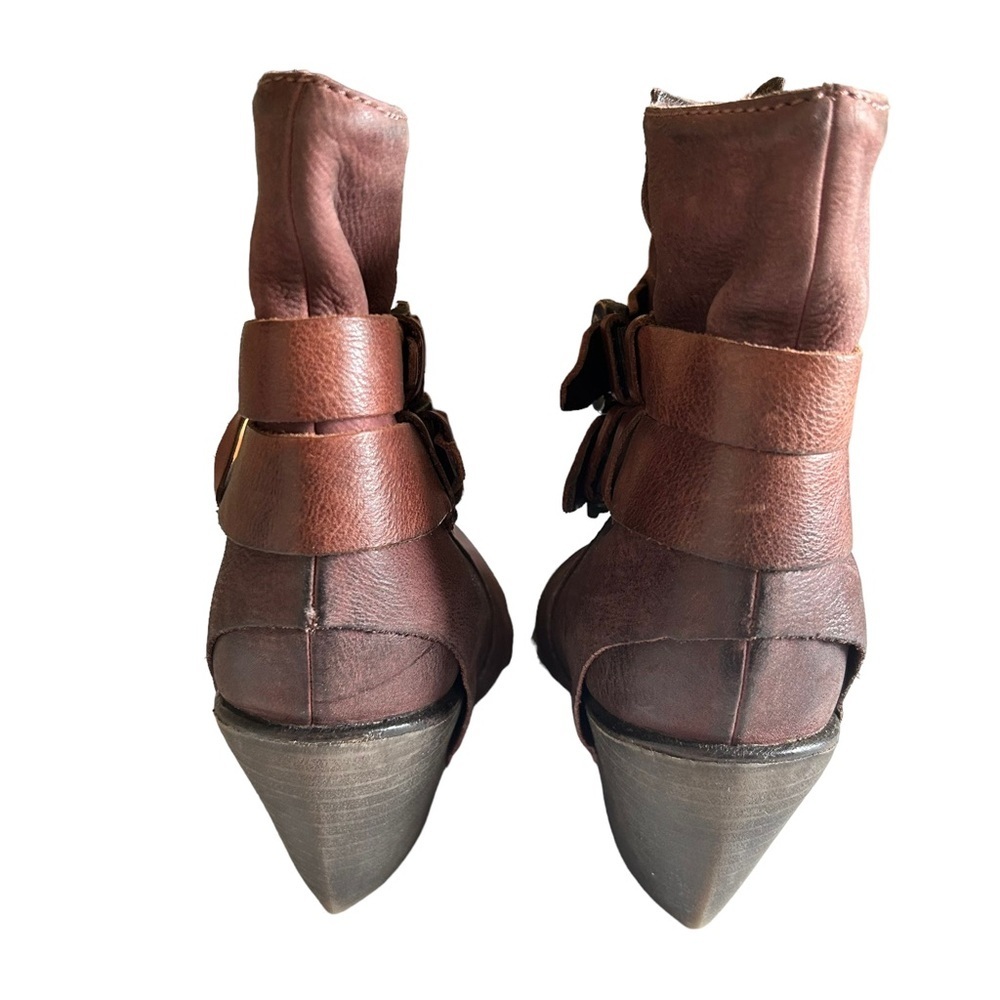 Sheridan Mia Brown Block Heel Nubuck Leather Buckle Womens Ankle Bootie Size 8 - Picture 7 of 10